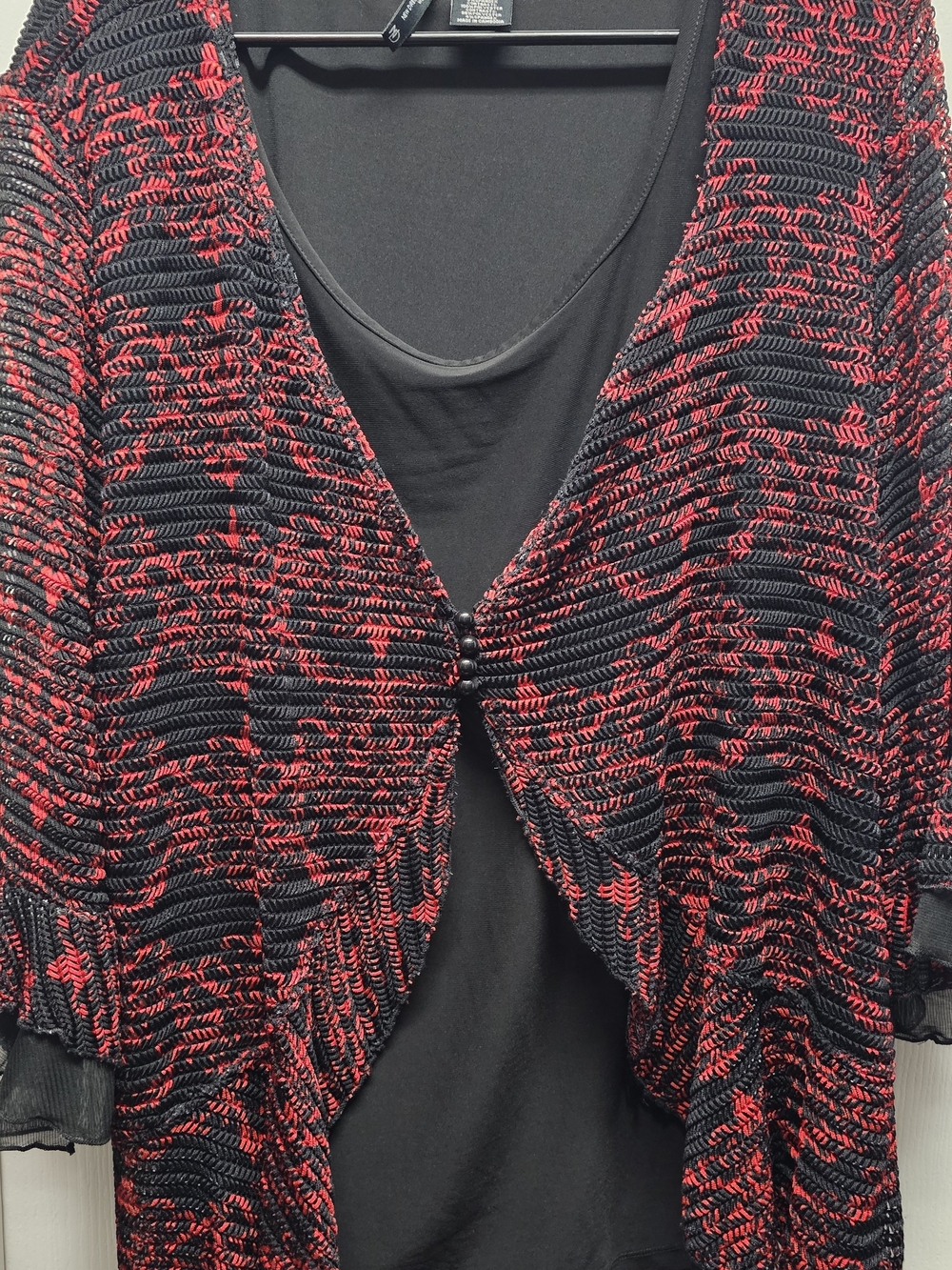 Women’s Red and Black Knit Blouse, 3x